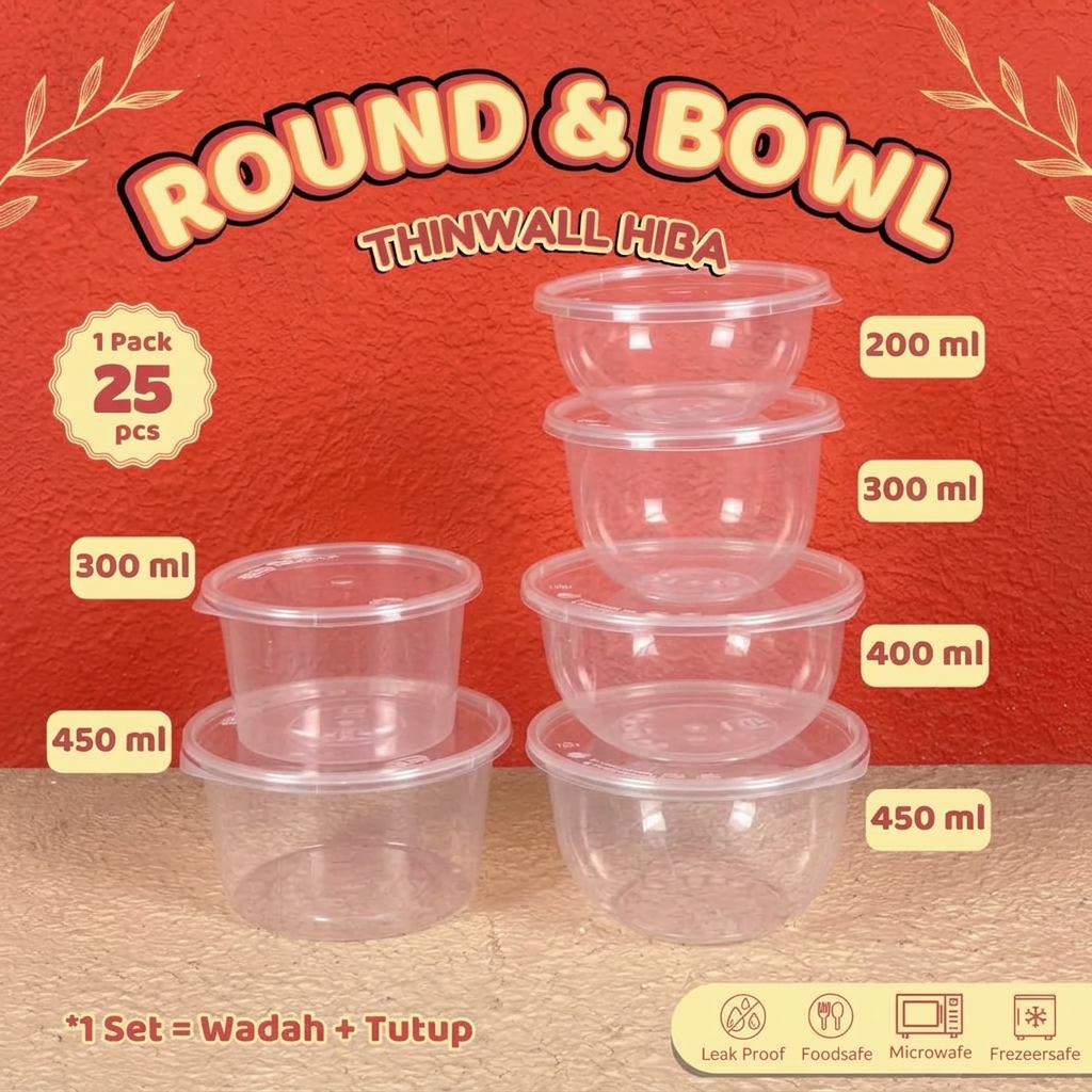 Thinwall Bowl All merk 200ml 25 pcs x 20 pack  